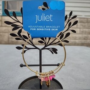 2/$10 Gold Dandelion Bangle Charm Bracelet NWT